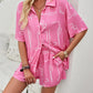 FTLZZ Summer Women Casual Floral Print Suit Single Breasted Shirt and Drawstring Wide Leg Shorts Lady Two Piece Sets