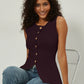 Slim Fit Knitted Vest Single Button Women's Style Cross-Border Clothing Crew Neck Tank Top Fashionable And Stylish