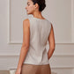 AEL Women's Sleeveless Vest Women Fashion Front Buttons Waistcoat Vintage Square Neck Sleeveless Female Outerwear Chic Tops