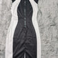 Elegant Women Party Club Dresses 2023 Summer Fashion Colorblock Round Neck  Bodycon Dress Sleeveless Casual Mini Black Dress