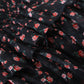 2022 Women Sexy Cross Bandage Black Flower Print Puff Long Sleeve Dress 3 layer Wood Ears Ruffles Hem Cake Mini Holiday Robe