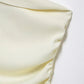 TRZA Women's Asymmetric Draped Blouse One Shoulder Side Zipper Chic Fashion Top Female Shirt