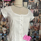 2024 New White Lace Tied Square Neck Summer T-shirts Chic Elegant Short Sleeve Tee Cotton Y2K Street Casual Bow Tie-up Top Women