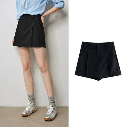 TOYOUTH Women Mini Skirt Pants 2024 Autumn New High Waisted A Line Suit Pants Skirt