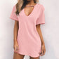 Summer Sexy Mini Black Dress 2025 V Neck Cut Out Loose Dress Women Elegant Short Sleeve Club Party Dress Solid Color Streetwear