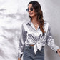 Satin Blouse Shirt Silk Tops Elegant Long Sleeve Loose Womens Blouses Camisas De Mujer Spring Autumn Streetwear Women Clothes