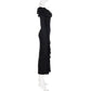 IAMSURE Elegant Fashion Dark Ruffles Split Long Dress Gothic Slash Neck Long Sleeve Maxi Dresses For Women 2023 Holiday Beach