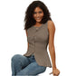 Slim Fit Knitted Vest Single Button Women's Style Cross-Border Clothing Crew Neck Tank Top Fashionable And Stylish