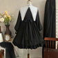 Contract Color Lolita Dress for Women Gothic Style Dark Girl Japanese Retro Op Dress Autumn and Winter Long Sleeve Black Dress