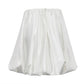 Office Lady Elegant Female Casual  Satin Mini Skirt Women Korean Fashion High Waist A-line Vintage White Balloon Skirt