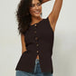 Slim Fit Knitted Vest Single Button Women's Style Cross-Border Clothing Crew Neck Tank Top Fashionable And Stylish