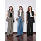 TOYOUTH Women Blazer 2025 Spring New Old Money Style Back Split Mid Length Sleeveless Elegant OL Workwear Jacket