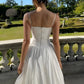 Corset Detail Spaghetti Strap Knotted Long Dress Women Frenchy Flowy Dress White Women Dress Dress Summer Beach Female