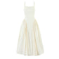 Sexy Sleeveless Elegant Plaid Dress Women Lace Up Back A-line Midi Summer Dresses Party Robe