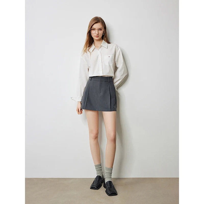 TOYOUTH Women Mini Skirt Pants 2024 Autumn New High Waisted A Line Suit Pants Skirt