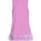 TWOTWINSTYLE Feather Fur Dress For Women O Neck Sleeveless Loose Tassel A Line Dresses Female Streetwear 2022 Summer Fashion New