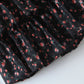 2022 Women Sexy Cross Bandage Black Flower Print Puff Long Sleeve Dress 3 layer Wood Ears Ruffles Hem Cake Mini Holiday Robe