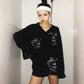 Women's Summer Blouse Shirt Cotton Face Printing Full Sleeve Long Shirts Tops Ladies Clothing