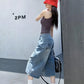 American Style Retro Street Women's Mid-Length Jeans Graffiti Design Loose Straight Cut Shorts Casual Fashionable Denim Shorts