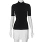 TARUXY Contrast Color Slim Mini Dress Female High Waist Splice Sexy Party Dress Half Turtleneck Women's Elegant 2024 Autumn New