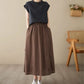 High Waist Casual Embroidery Skirts Women New Arrival 2024 Summer Vintage Style Solid Cotton Linen Female A-line Long Skirt