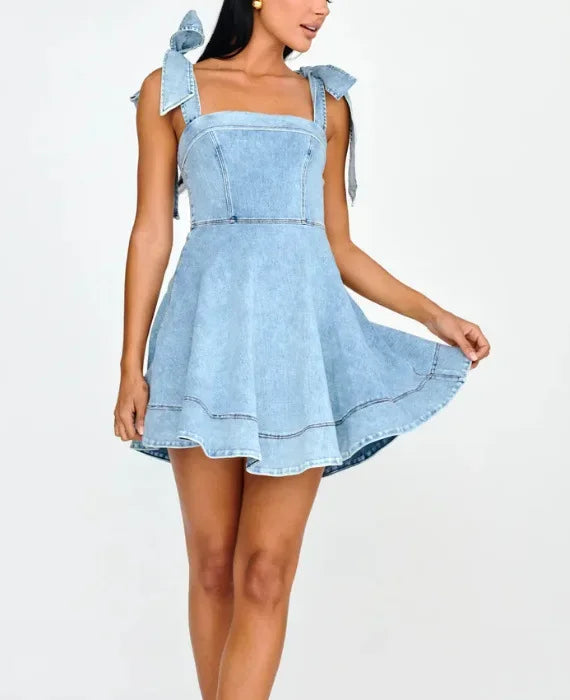 Elegant Commuter Fashionable Strapless Denim Women's Dress New Summer 2025 Quality Clothing Sleeveless Other Patterns