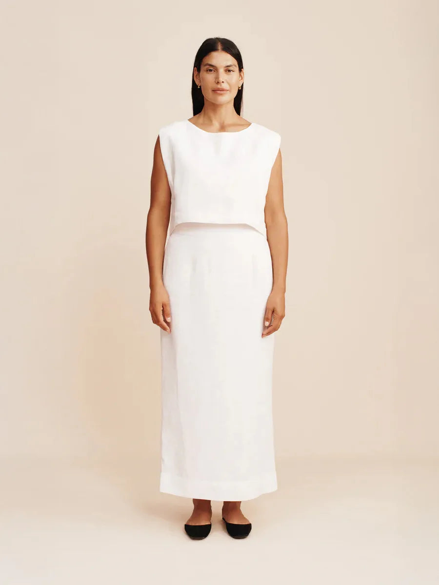 Bornladies Cotton Linen Vest Half Skirt 2-Piece Set  Women's Summer New INS Chic Short Vest Casual Set Split Long Skirt Suits