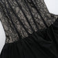 Talenza Black Lace Strapless Dress Women's Sexy Sleeveless Pleated A-Line High Waist Dress Backless Off Shoulder Y2k Party Dress