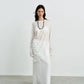 Elegant High-Waisted A- Line Skirt For Women Summer Commuting Long Dress Textile Song WhiteDrapedSideSlitLongDress