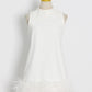 TWOTWINSTYLE Feather Fur Dress For Women O Neck Sleeveless Loose Tassel A Line Dresses Female Streetwear 2022 Summer Fashion New