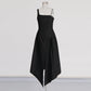 TWOTWINSTYLE Detachable Cloak Elegant Dresses For Women Square Collar Sleeveless High Waist Hit Color Split Dress Female Fashion