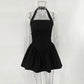 Trendix Ruffle Mini Dress Femme Sexy Backless Patchwork Sleeveless Slim A-Line Dress Vacation Casual Beach Party Elegant Dresses