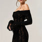 Oligai Winter Lace Long Sleeve Evening Party Dresses Women 2025 Black Sexy Elegant Maxi Dress Fashion Long Wedding Guest Dress