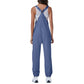 Women'S Jumpsuits Summer Fashion Casual Loose Wide Leg Jumpsuits Solid Color Insert Pockets Retro Button Strap Jumpsuits