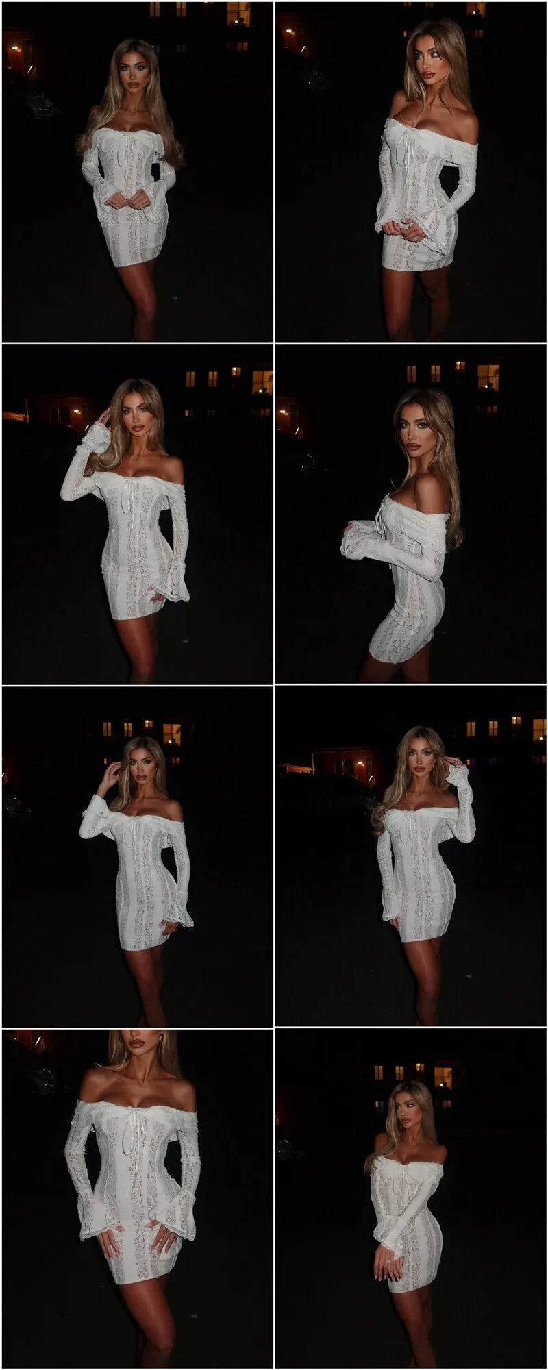 Oligai Winter Lace Long Sleeve Evening Party Dresses Women 2025 Black Sexy Elegant Maxi Dress Fashion Long Wedding Guest Dress