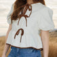 European and american foreign trade women's clothing2025New Women's Retro Bow Design Loose Puff Sleeves Shirt Short Sleeve