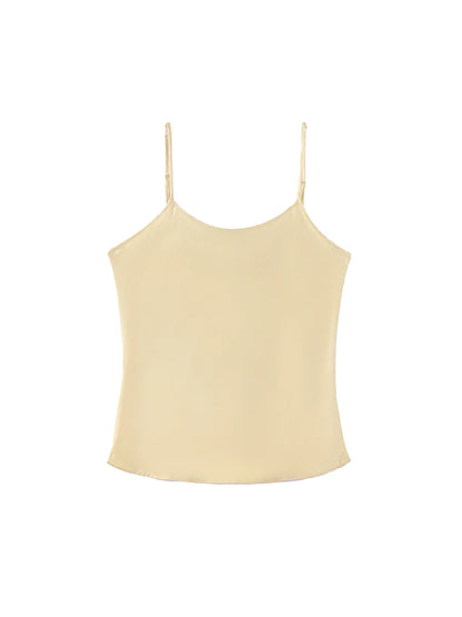 SuyaDream, Women 100%Real Silk Camisoles, 19MM, Solid Cozy Camis, 2024 Spring Summer Basic T shirts, White, Pink, Beige