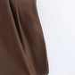 TRAFZA Vintage Chic Women Solid Asymmetric O-Neck Zipper Sleeveless Cross Folds Top Fashion 2025 Streetwear Padded Shoulder Top