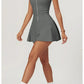 Yoga skirt anti-slip sports dress outdoor one-piece zip tennis skirt running fitness badminton dresses