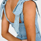 Elegant Commuter Fashionable Strapless Denim Women's Dress New Summer 2025 Quality Clothing Sleeveless Other Patterns