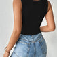 Solid Square Neck Tank Top, Casual Summer Sleeveless Top, Women's Clothing