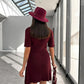 Trendix Elegant Knit Mini Dress Women Street Slim High Waist Short Sleeve Rib Sweater Dresses Vacation Bodycon Knitwear Dress