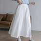 Elegant White A- Line Mini Skirt Women's Spring Summer New French Style Long Skirt Slimming Polyester Fiber Solid Color Skirt