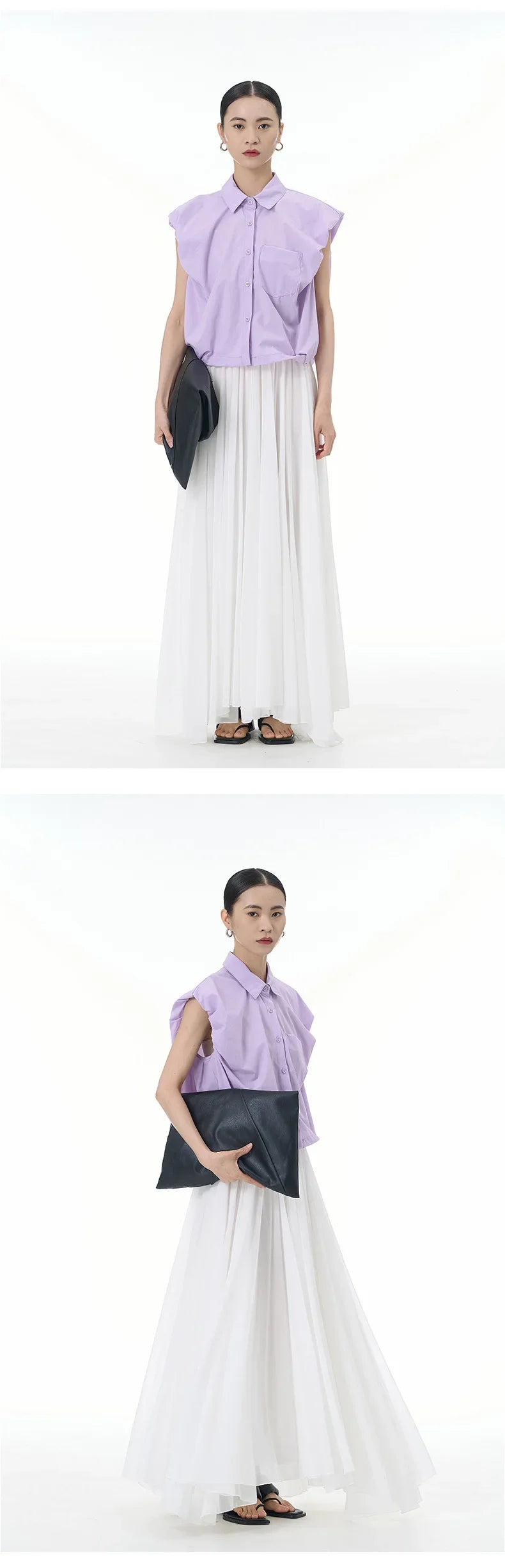 2024 Summer New Plus Size Women's Loose Fit Slimming Sleeveless Short Sleeve Shirt Cropped Trendy Cool Clothing
