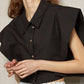 TWOTWINSTYLE Solid Patchwork Button Shirts For Women Lapel Batwing Sleeve Short Length Slim Blouse Female Fashion Clothing New