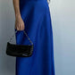 Fashion Women's Skirt A-line Silk High Waist Elegant Skirts Green Blue Long Summer Skirts Korean Side Zipper Office Satin Skirt