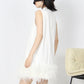 TWOTWINSTYLE Feather Fur Dress For Women O Neck Sleeveless Loose Tassel A Line Dresses Female Streetwear 2022 Summer Fashion New