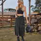 American Style Elastic Waist Denim Workwear Casual Long Dress Skirt New Arrival Women's Clothing European And American Crossbody