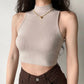 New Arrivals Yoga Fitness Camis Tanks Women Sexy Skinny Cropped Tank Tops Vintage Y2K Turtleneck Camisole Sports Tee Shirt Woman