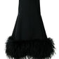 TWOTWINSTYLE Feather Fur Dress For Women O Neck Sleeveless Loose Tassel A Line Dresses Female Streetwear 2022 Summer Fashion New